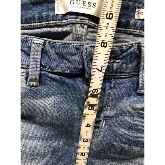 Guess Denim Jeans Size 27R Power Stretch Skinny Distressed Factory Destroyed - Picture 10 of 16